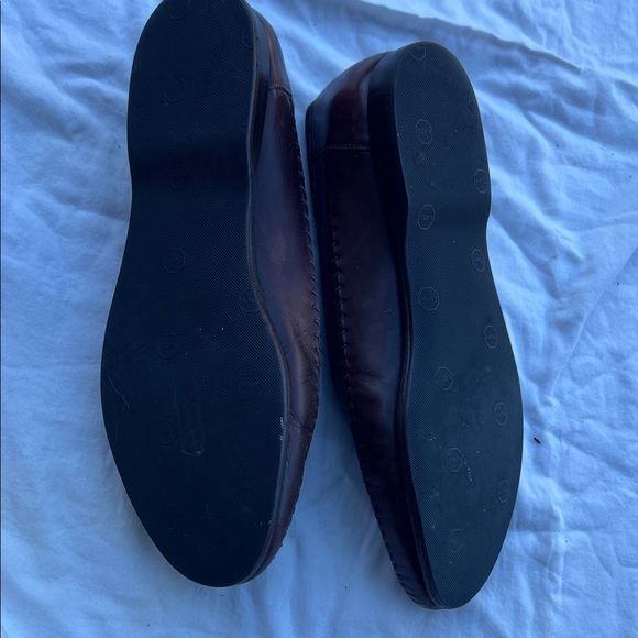 Santoni Dark Brown Woven Leather Loafers - Picture 5 of 8